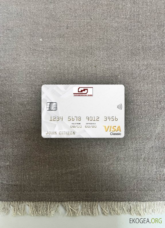 Turkménistan Turkmenbashi Bank visa carte classique photolook avant